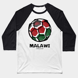 Malawi Football Country Flag Baseball T-Shirt